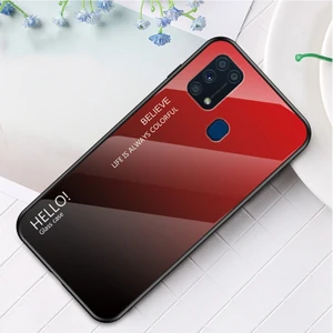 Galaxy M31 Için Gradyan Renkli Temperli Cam + Pc + Tpu Telefon Kılıfı (Yurt Dışından)