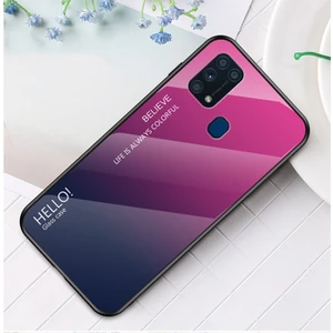 Galaxy M31 Için Gradyan Renkli Temperli Cam + Pc + Tpu Telefon Kılıfı (Yurt Dışından)