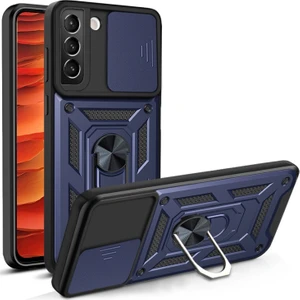 Galaxy S22 5g Için Sert Pc + Tpu Kamera Korumalı Destek Halkalı Telefon Kılıfı (Yurt Dışından)