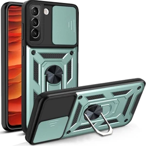 Galaxy S22 5g Için Sert Pc + Tpu Kamera Korumalı Destek Halkalı Telefon Kılıfı (Yurt Dışından)