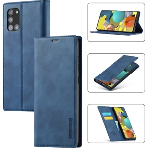 Galaxy A51 Sm - A515 / M40S Için Lc Deri Cüzdan Standlı Telefon Kılıfı - Mavi