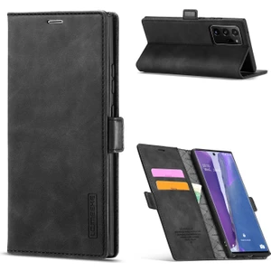 Galaxy NOTE20 Ultra / NOTE20 Ultra 5g Için Lc Manyetik Deri Cüzdanlı ve Standlı Telefon Kılıfı - Siyah