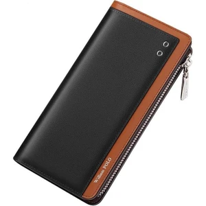 William Polo Italyan Hakiki Deri Siyah Uzun Kartlık Erkek Cüzdan