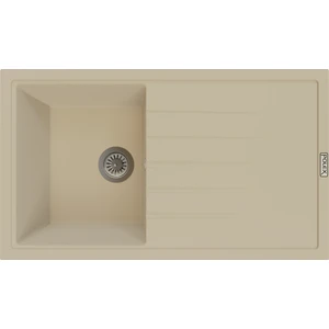 POLEX Cristalüx Granit Evye P-03 Bej Tezgah Altı Ve Tezgah Üstü Mutfak Evyesi 85x49,5cm