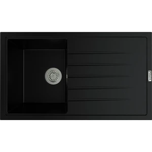 POLEX Cristalüx Granit Evye P-03 Siyah Tezgah Altı Ve Tezgah Üstü Mutfak Evyesi 85x49,5cm