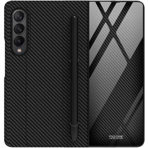 Case 4U Samsung Galaxy Z Fold 3 Uyumlu Kılıf Kalem Bölmeli Droga Kılıf Siyah