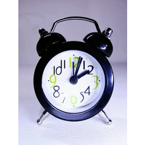 Analog Metal Mini Çalar Saat (Siyah)