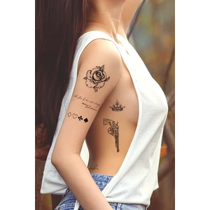 Revolver Çoklu Geçici Dövme Unisex Tattoo