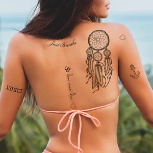 Dreamcatcher Büyük Boy Düş Kapanı Gerçekçi Geçici Dövme