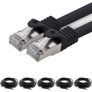 5 Adet CAT7 S/FTP Ethernet (Network, LAN) Kablosu, Siyah, 1 metre