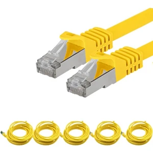 5 Adet CAT7 S/FTP Ethernet (Network, LAN) Kablosu, Sarı, 25 cm