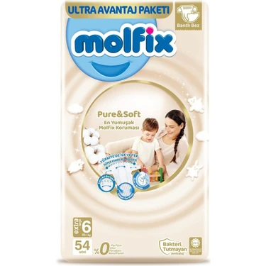 Molfix Pure & Soft Bebek Bezi X-Large 6 No 54