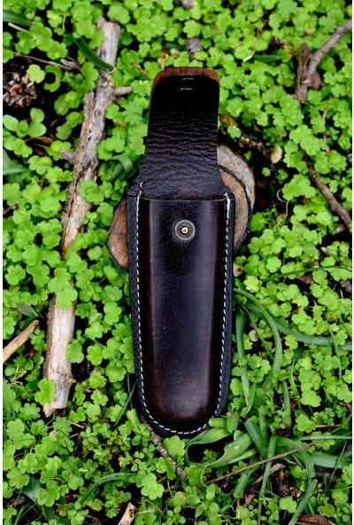 Tapan Bıçağı Tapan Çoban Çakı Kılıfı Deri Açık 23-26 cm Uyumlu Koyu Kahverengi Kemere Takılabilir