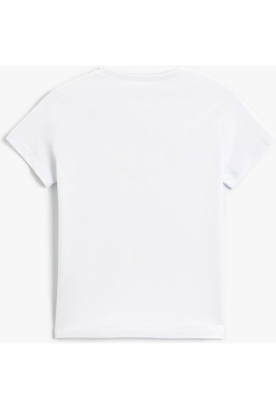 Koton Bisiklet Yaka Normal Kalıp BeyazErkek Çocuk T-Shirt - 2SKB10060TK