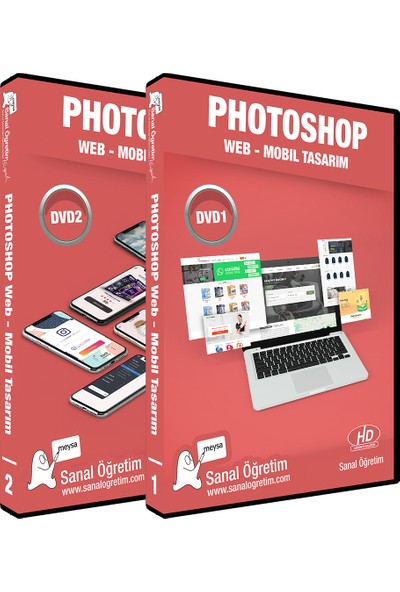 Sanal Öğretim Photoshop Web - Mobil Arayüz Tasarımı Video Ders Eğitim Seti