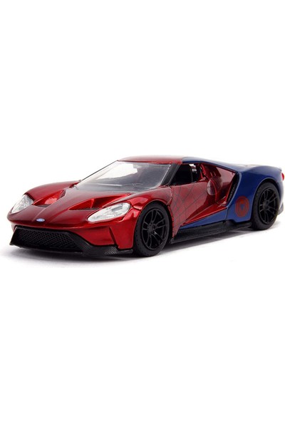 Jada Toys Metals Die-Cast Spider-Man 2017 Ford Gt, 1:32 Boyut Die-Cast Vehicle Red/blue