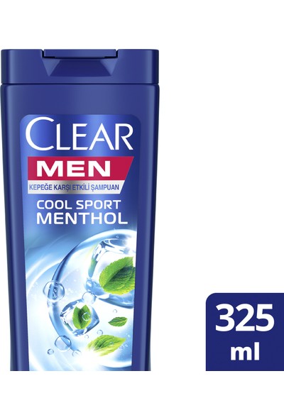 Clear Men Kepeğe Karşı Etkili Şampuan Cool Sport Menthol Ferahlatıcı Mentol Etkisi 325 ml