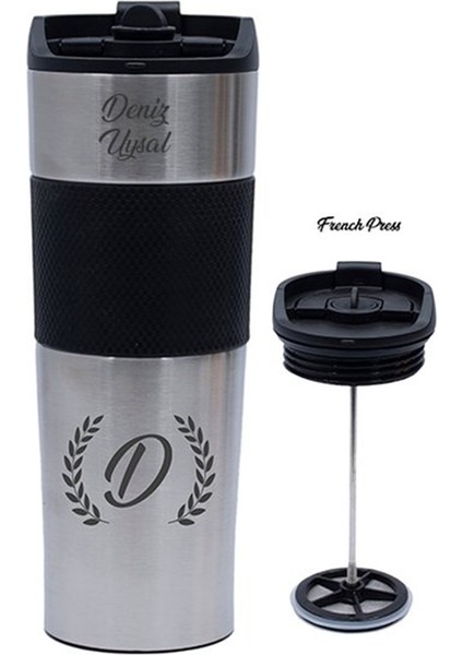 Isme Özel Premium French Press Çelik Termos 450 ml M1