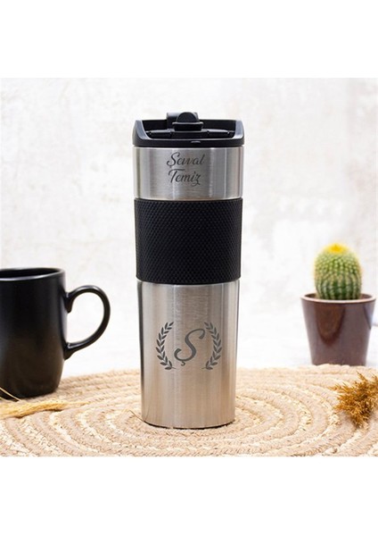 Isme Özel Premium French Press Çelik Termos 450 ml M1