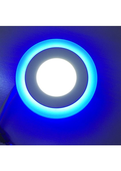 9 Watt 6+3 Çift Renkli LED Panel Spot Lamba Mavi-Beyaz