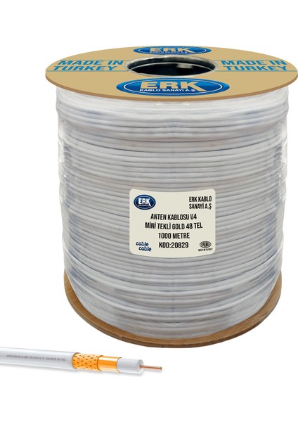 Cable Cable Anten Kablosu RG58/U4 Mini Gold 1000MT Erk Yerli