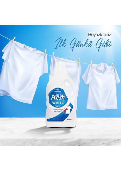 Ultra Fresh Sıvı Çamaşır Deterjanı Beyazlar 1 Lt 16 Yıkama