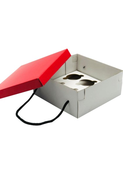 6'lı Cupcake Tutmaçlı Kutu (10 Adet)