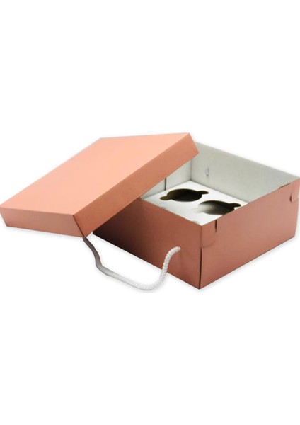 6'lı Cupcake Tutmaçlı Kutu (10 Adet)