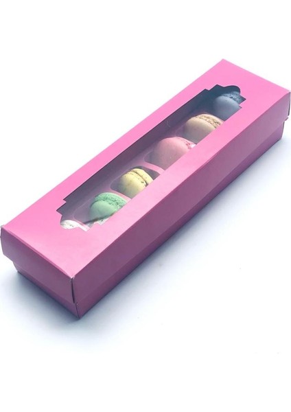 Çantalı 6'lı Makaron Kutusu (10 Adet)