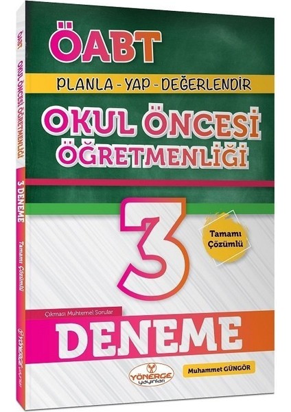 Yönerge 2021 ÖABT Okul Öncesi Öğretmenliği 3 Deneme Çözümlü - Muh