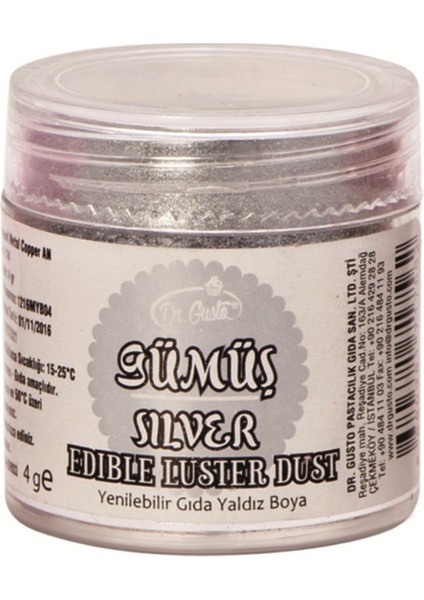 Yenilebilir Toz Gümüş Boya - 4 gr