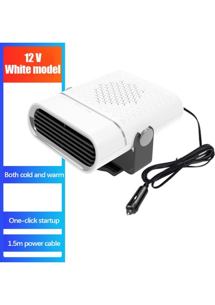 Taşınabilir Araba Isıtıcı Hızlı Bir Defrost Isı Soğutma Fanı Ön Cam Defroster 12 V Beyaz (Yurt Dışından)