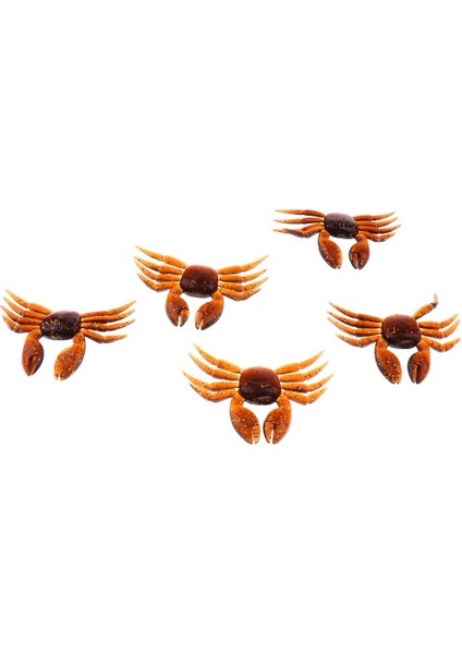 5 Adet Yumuşak Balıkçılık Cazibesi 3D Yem Sahte Lure Balıkçılık Brown Mücadele (Yurt Dışından)