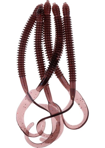 Yumuşak Solucan Solucan Lures Balıkçılık Yemleri Nervürlü Vücut Lure Mor (Yurt Dışından)