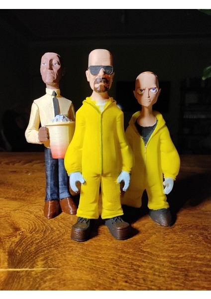 Breaking Bad Figür Set (Heisenberg-Jesse-Gustavo) 3'lü Fifür Dekoratif Figür