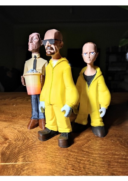 Breaking Bad Figür Set (Heisenberg-Jesse-Gustavo) 3'lü Fifür Dekoratif Figür