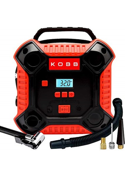 KB250 12VOLT 160 Psi Dijital Basınç Göstergeli Lastik & Yatak Şişirme Pompası, Kırmızı/