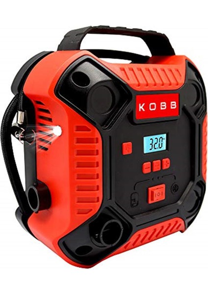KB250 12VOLT 160 Psi Dijital Basınç Göstergeli Lastik & Yatak Şişirme Pompası, Kırmızı/
