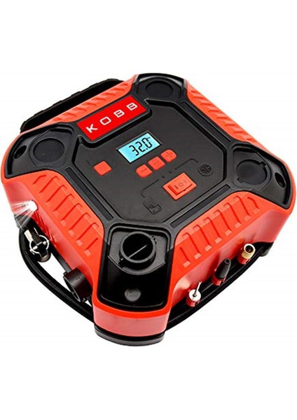 KB250 12VOLT 160 Psi Dijital Basınç Göstergeli Lastik & Yatak Şişirme Pompası, Kırmızı/