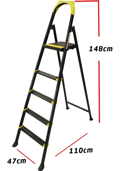 4+1 Basamak Superstep Güçlü Merdiven 150KG Taşıma Kapasitesi