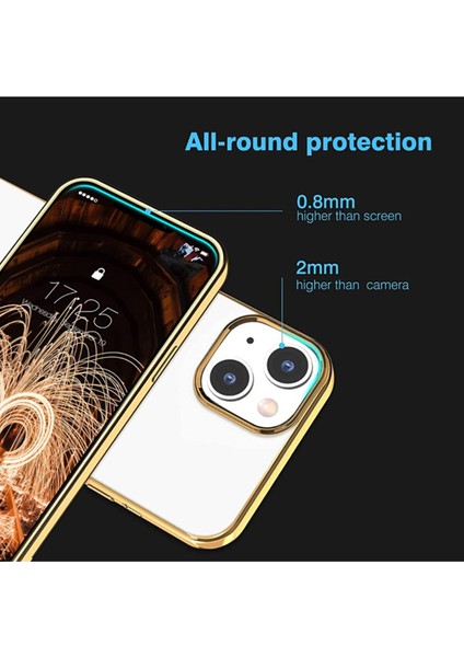 Apple iPhone 13 Uyumlu Arkası Şeffaf Kenarları Şerit Tasarım Telefon Kılıfı modelleri