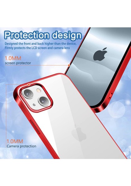 Apple iPhone 13 Uyumlu Arkası Şeffaf Kenarları Şerit Tasarım Telefon Kılıfı modelleri