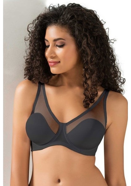 Kadın Tül Deatylı Toparlayıcı Küçük Gösteren Tüllü Soft Cup Sütyen 9200
