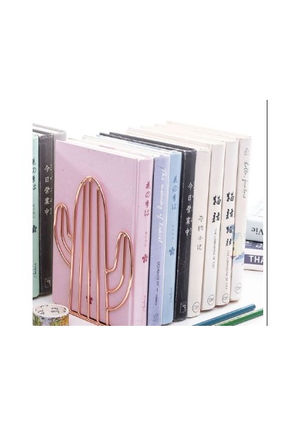 2 Adet / Çift Yaratıcı Kaktüs Şekilli Metal Bookends Kitap Desteği Standı Masası Organizatör Depolama Tutucu Raf | Bookends (Yurt Dışından)