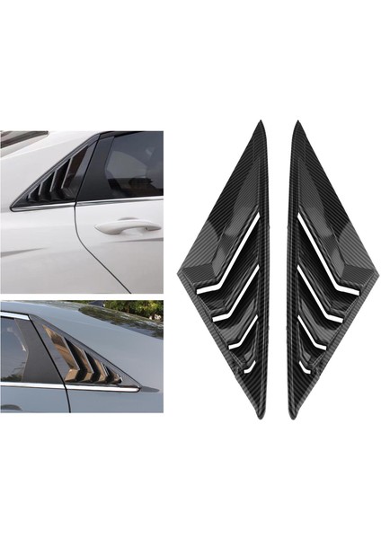 Arka Pencere Havalandırma Louvers Deklanşör Kepçe Sol / Hyundai Elantra Karbon Fiber Desen Için Sağ (Yurt Dışından)