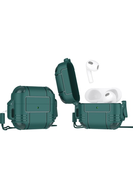 Aırpods 3 Için Tpu Kulaklık Koruyucu Kılıf -Koyu Yeşil (Yurt Dışından)