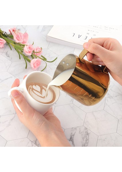 1 Adet Paslanmaz Çelik Sürahi Kahve Frothing Sürahi Çekme Çiçek Fincanı Cappuccino Süt Pot Espresso Kupası Latte Sanat Süt Froother Sürahi | Kupalar | Kupalar (Yurt Dışından)