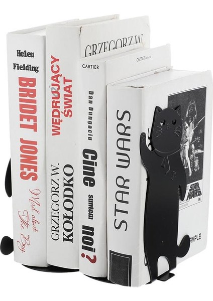 1 Çift Kedi Tasarım Bookend Demir Bookend Kitap Durdurucu Book Book Home Için Kitap Standı | (Yurt Dışından)