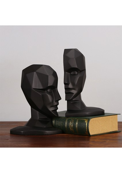 Reçine Insan Yüz Beyin Bookends Vintage Kitap Durdurucu Ayarlanabilir Kitaplık Kitaplar Için Standı Ev Ofis Süslemeleri Masa Organizatör | Bookends (Yurt Dışından)