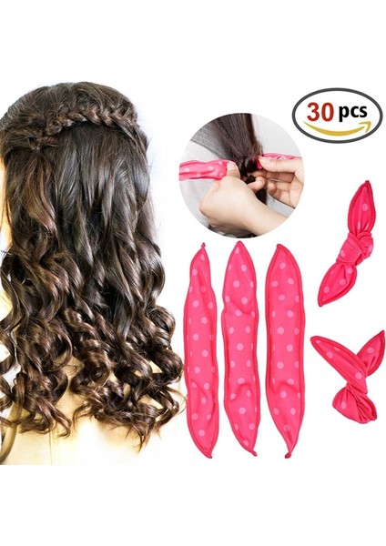 30 Adet / Grup Sihirli Sünger Yastık Yumuşak Saç Rulo En Iyi Esnek Köpük Ve Sünger Saç Curlers Dıy Şekillendirici Saç Silindirler Curl Aletleri | Saç Silindirleri (Yurt Dışından)